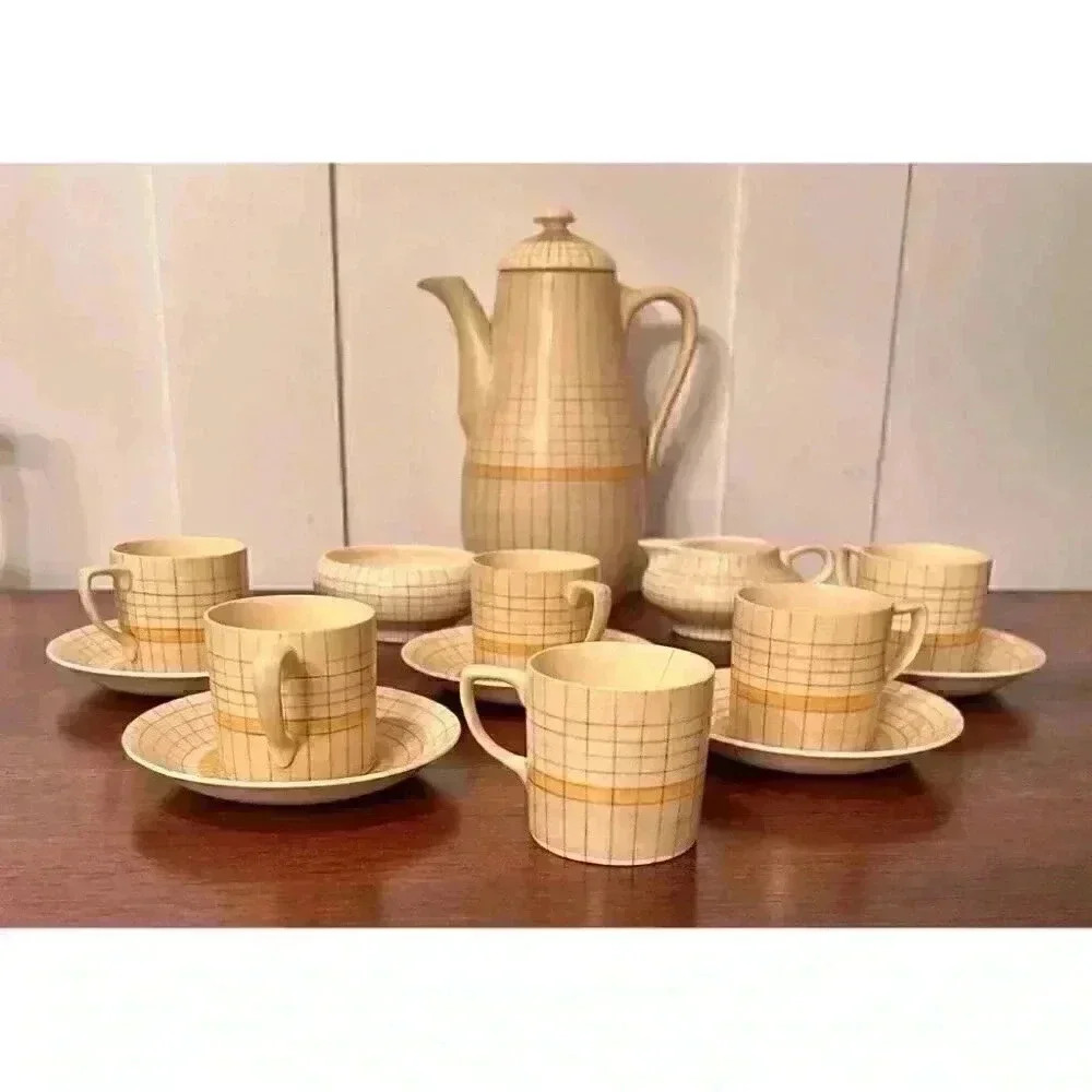 Rare Gray’s Susie Cooper Pottery Art Deco ‘Sun Buff’ Tea Set 1910-1930’s
